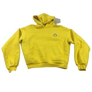 MADHAPPY x Snapchat Womens Hoodie Sweatshirt Yellow Heavyweight Pullover Sz XS